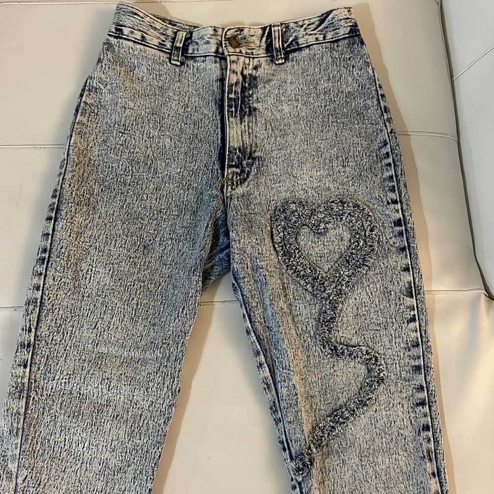 Vintage Acid Wash sweetheart heart slim skinny jeans Watch LA size 26